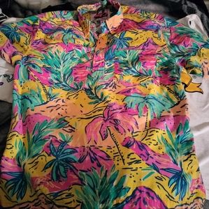 Neon Retro Button Up